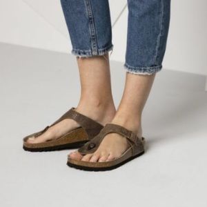 birkenstock gizeh oil leathered tobacco size 39